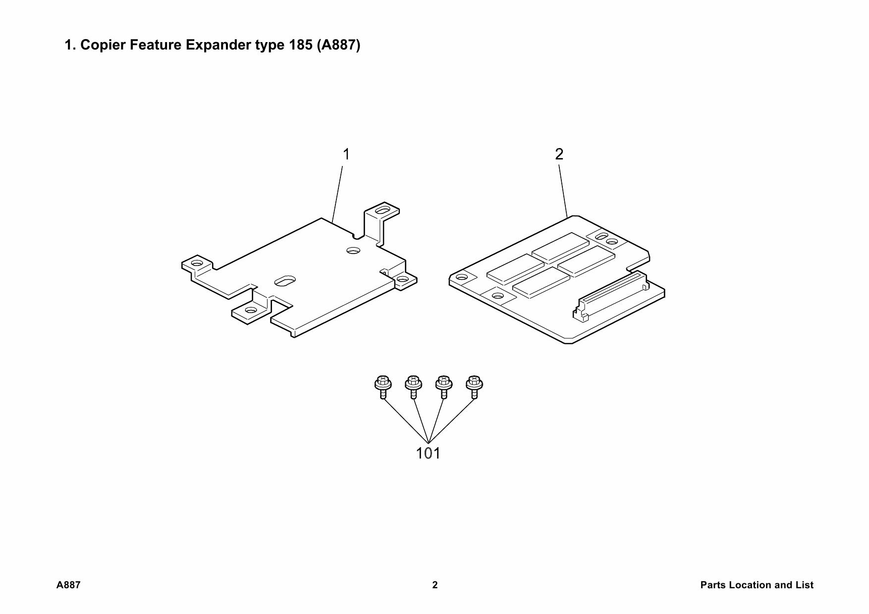 RICOH Options A887 Copier-Feature-Expander-Type-185 Parts Catalog PDF download-2